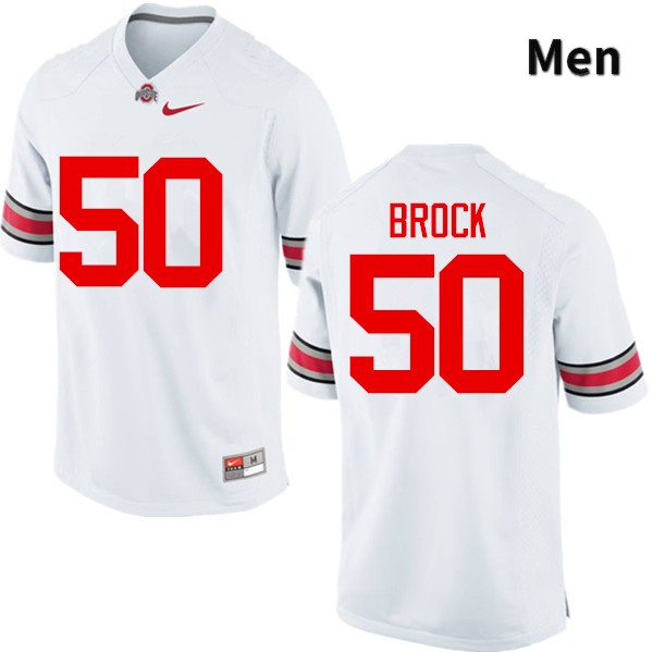 Ohio State Buckeyes Nathan Brock Men's #50 White Game Stitched College Football Jersey